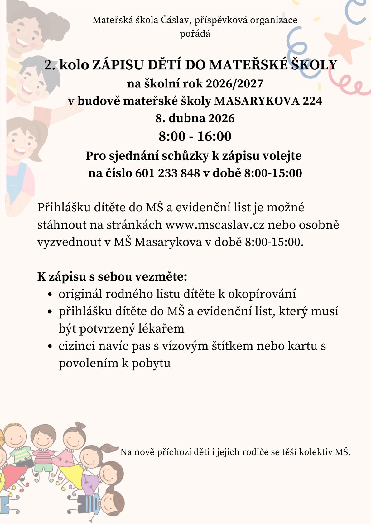 2. kolo zápisu MŠ