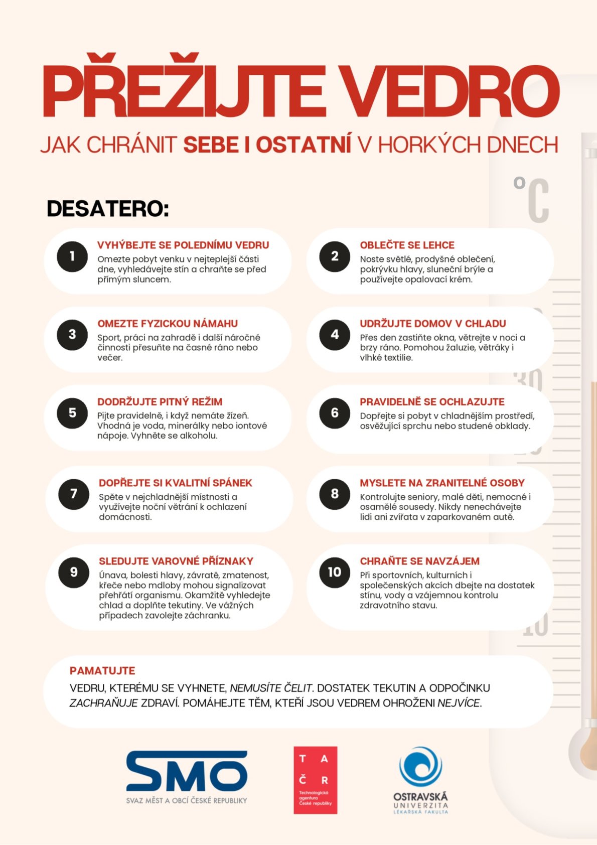 desatero jak přežít vedro