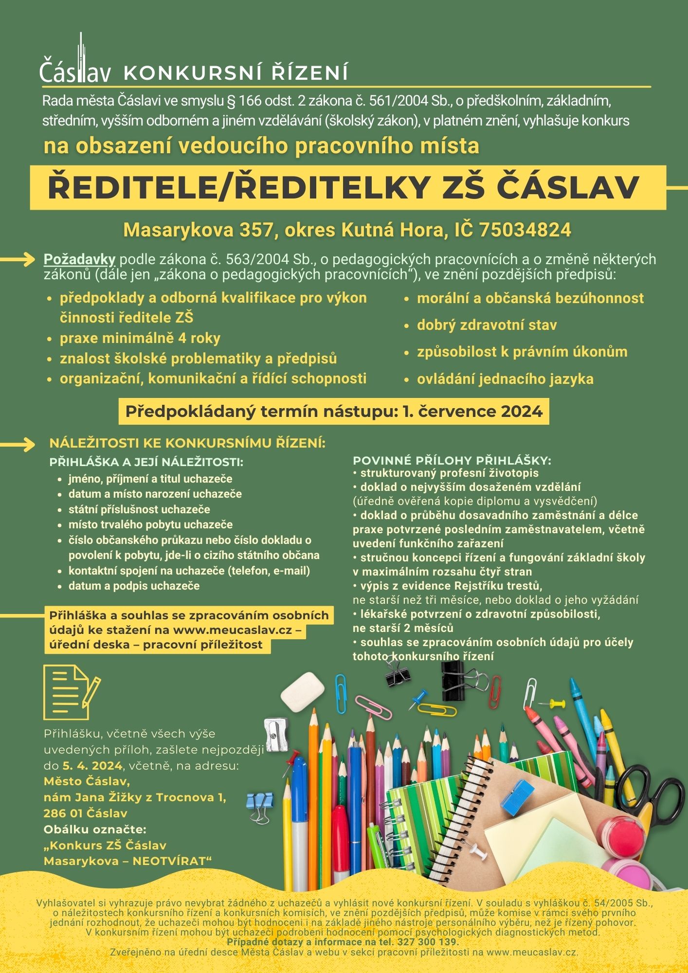 konkursní řízení ZŠ