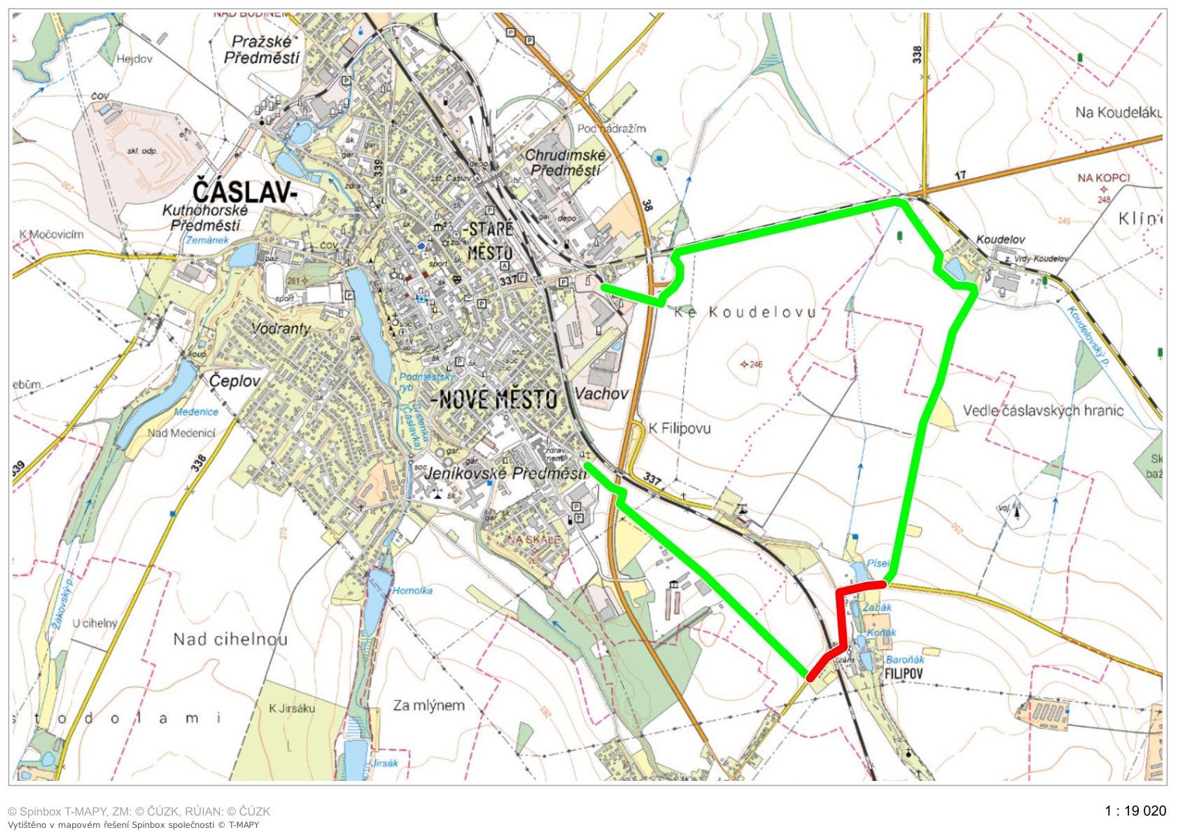 mapa cyklotrasa propojení