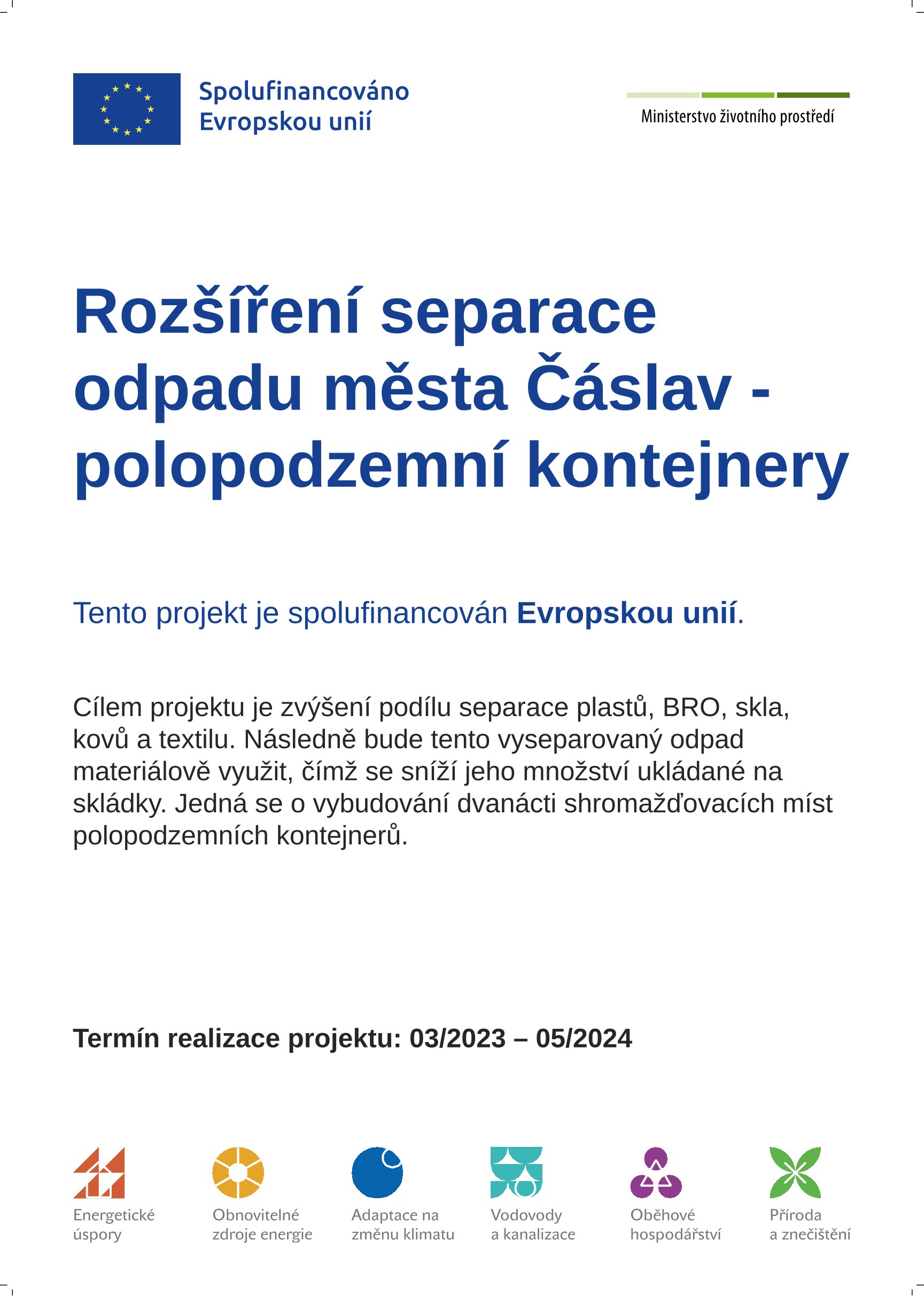 Plakát Spolufinancováno EU - polopodzemky