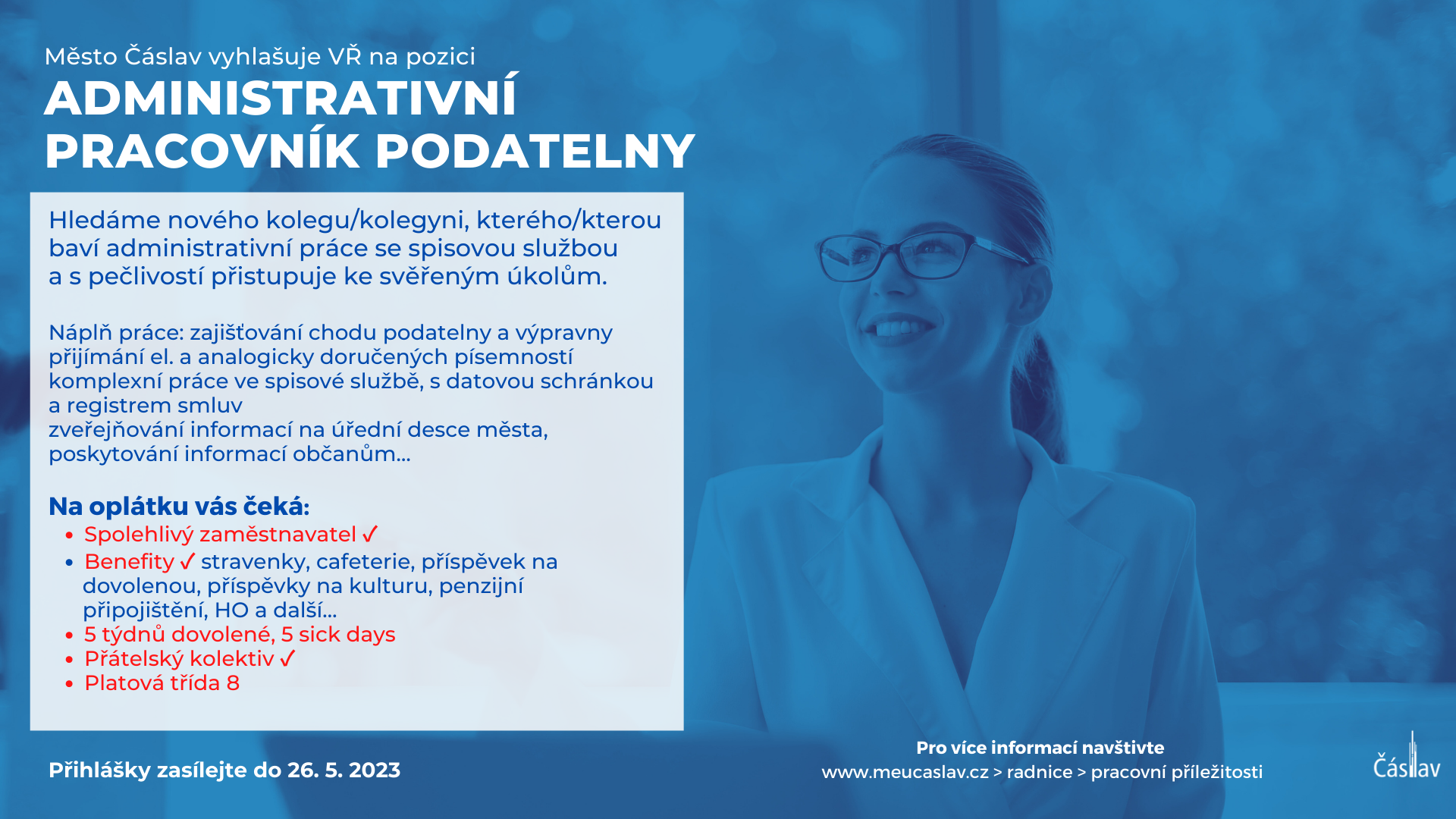 VŘ administrativní pracovník podatelny