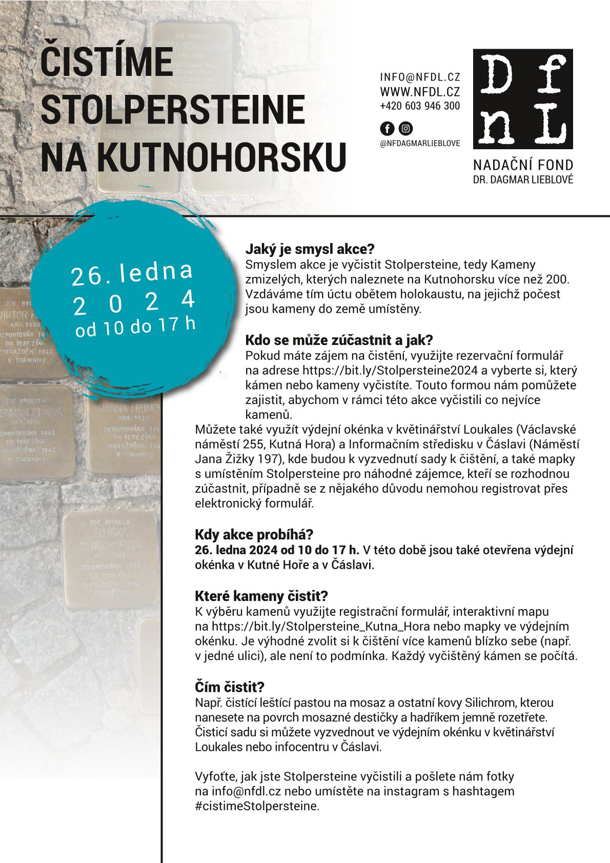 Čistíme Stolpersteine 2024