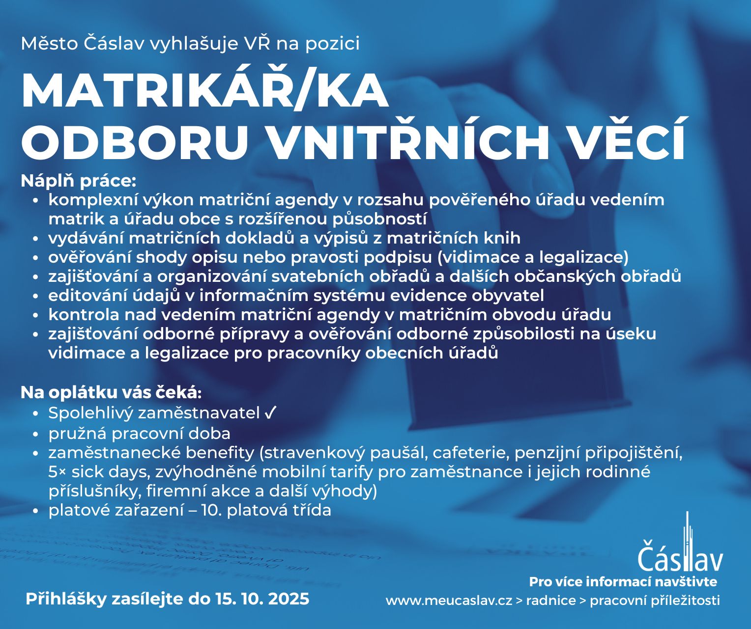 VŘ vedoucí odboru ŠKP